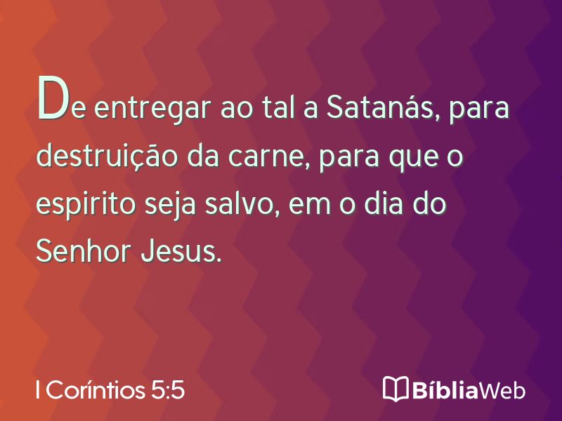 I Coríntios 5:5 em imagem para compartilhar