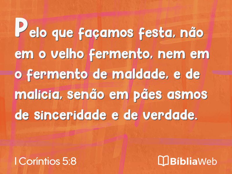 I Coríntios 5:8 em imagem para compartilhar