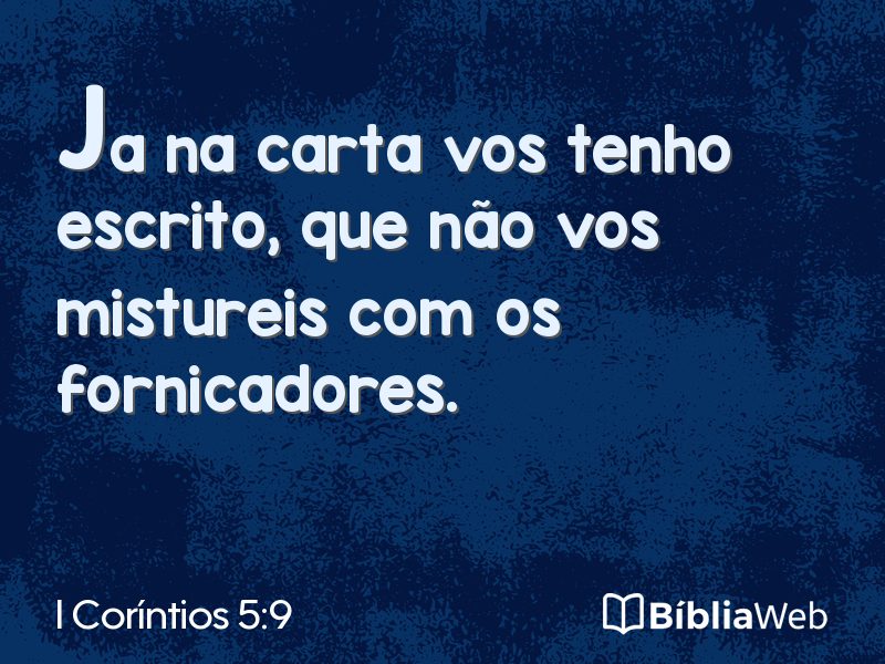 I Coríntios 5:9 em imagem para compartilhar
