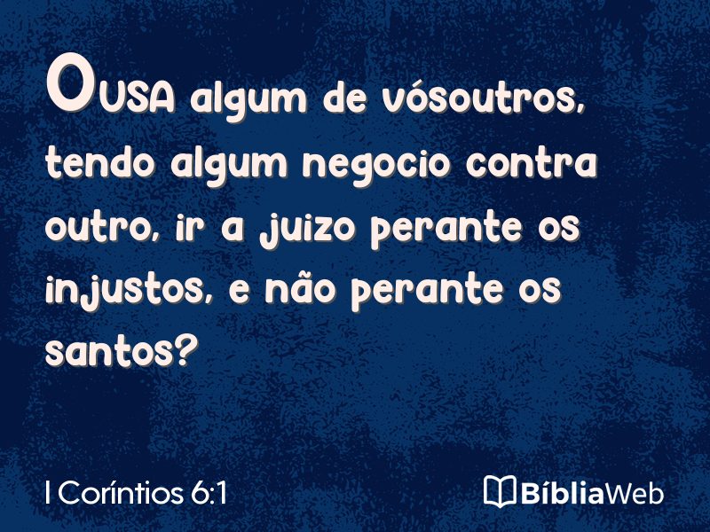 I Coríntios 6:1 em imagem para compartilhar