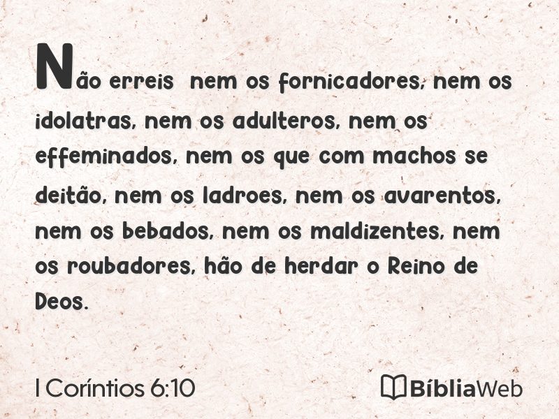 I Coríntios 6:10 em imagem para compartilhar
