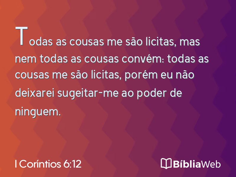 I Coríntios 6:12 em imagem para compartilhar