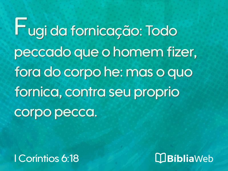 I Coríntios 6:18 em imagem para compartilhar