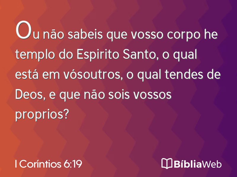 I Coríntios 6:19 em imagem para compartilhar