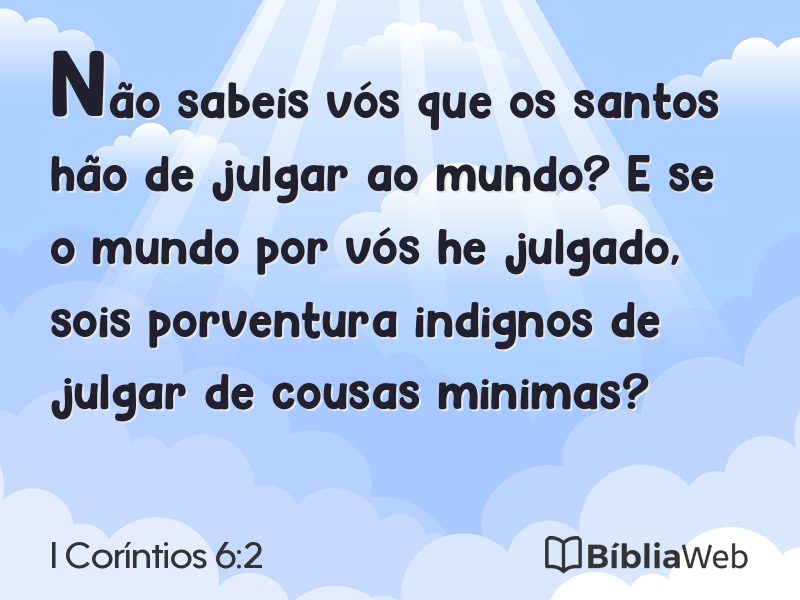 I Coríntios 6:2 em imagem para compartilhar