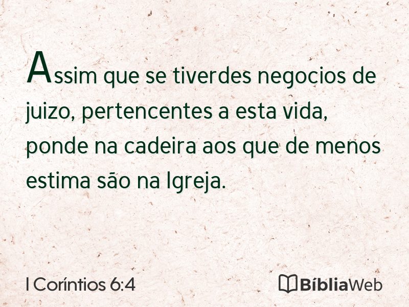 I Coríntios 6:4 em imagem para compartilhar