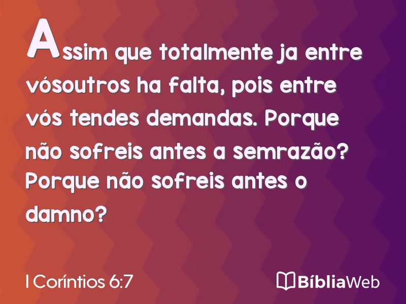 I Coríntios 6:7 em imagem para compartilhar