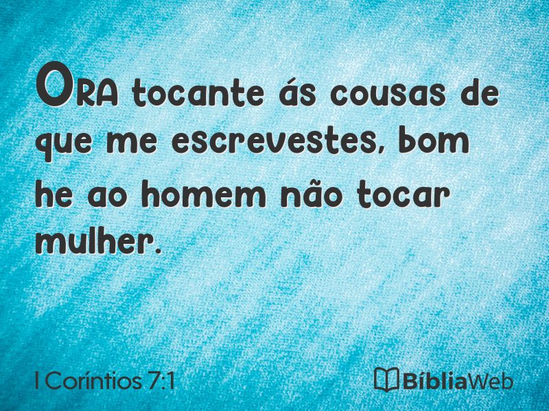 I Coríntios 7:1 em imagem para compartilhar