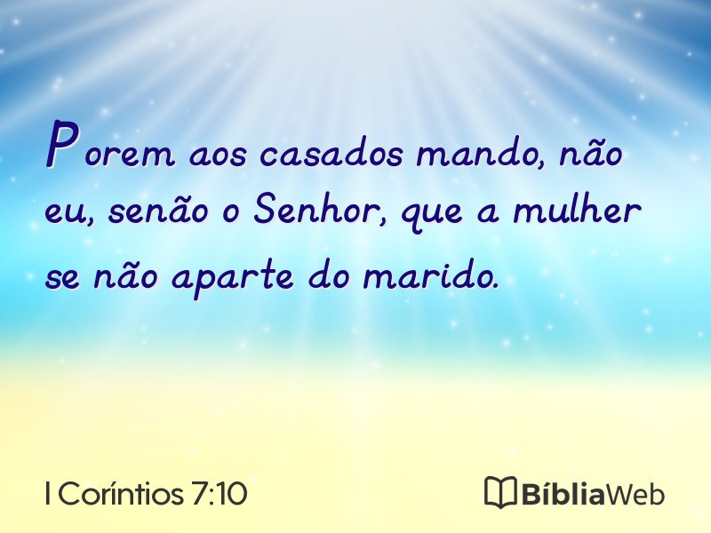 I Coríntios 7:10 em imagem para compartilhar