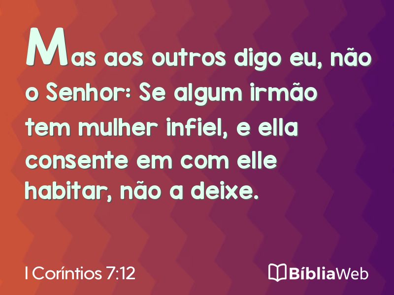I Coríntios 7:12 em imagem para compartilhar