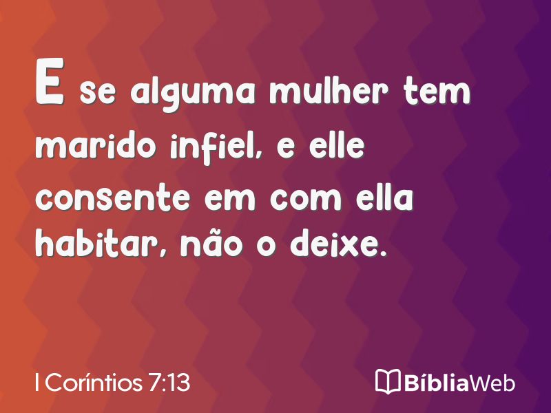 I Coríntios 7:13 em imagem para compartilhar