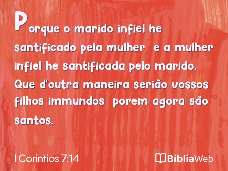 I Coríntios 7:14 em imagem para compartilhar