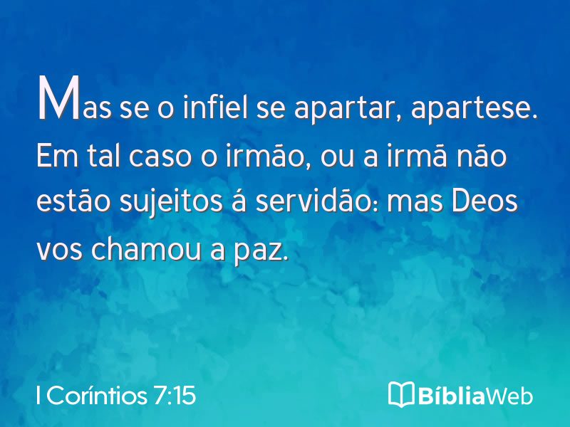 I Coríntios 7:15 em imagem para compartilhar