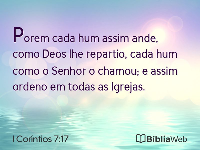 I Coríntios 7:17 em imagem para compartilhar