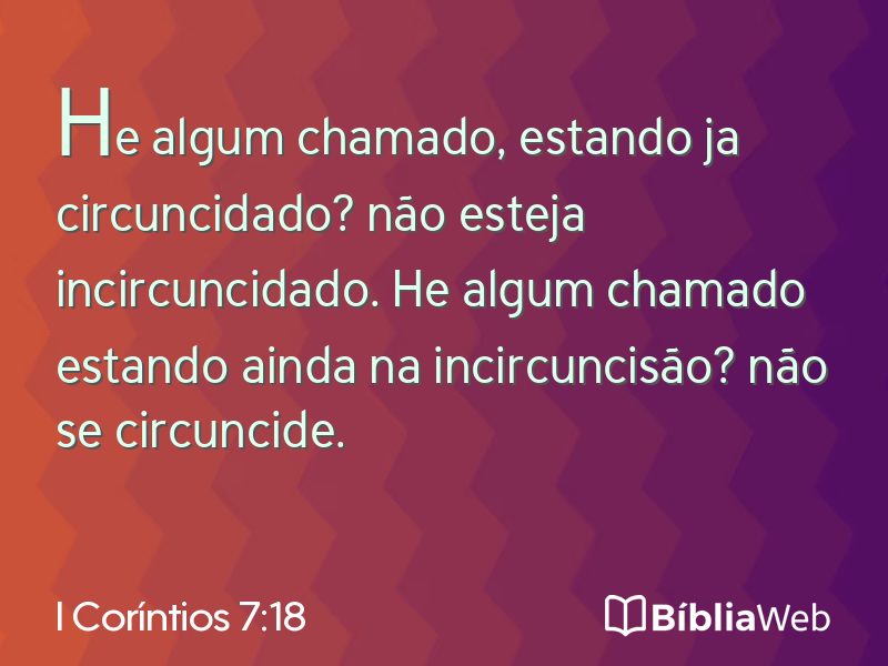 I Coríntios 7:18 em imagem para compartilhar