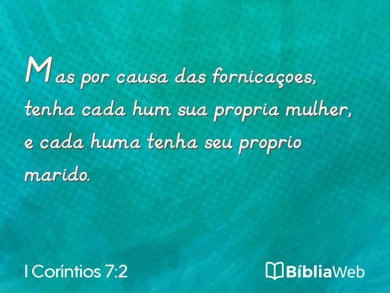 I Coríntios 7:2 em imagem para compartilhar
