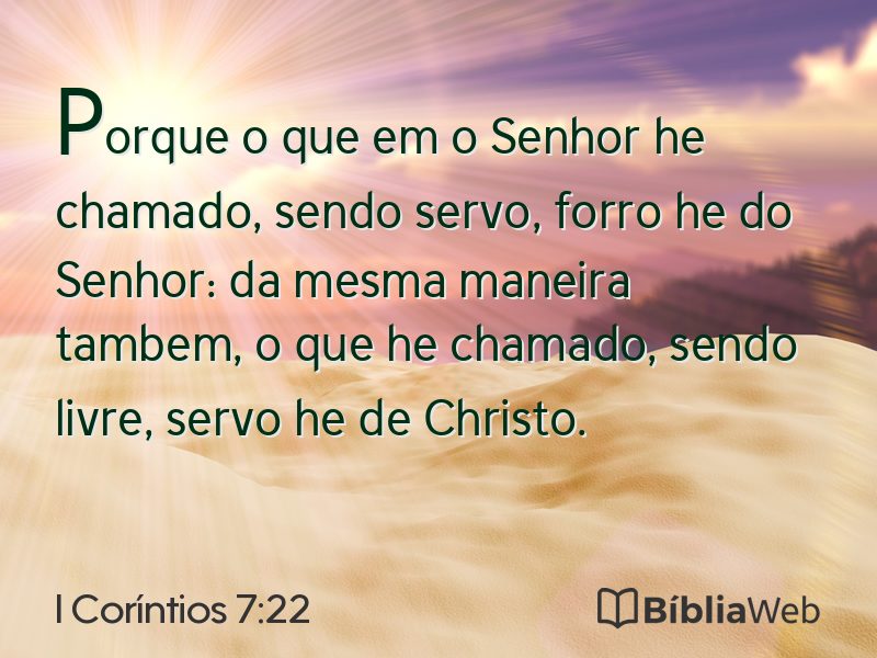 I Coríntios 7:22 em imagem para compartilhar