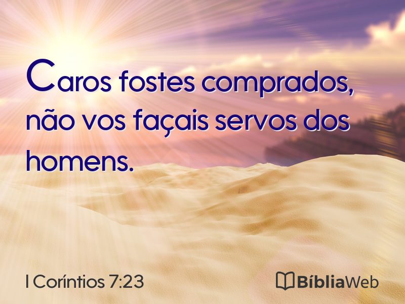 I Coríntios 7:23 em imagem para compartilhar