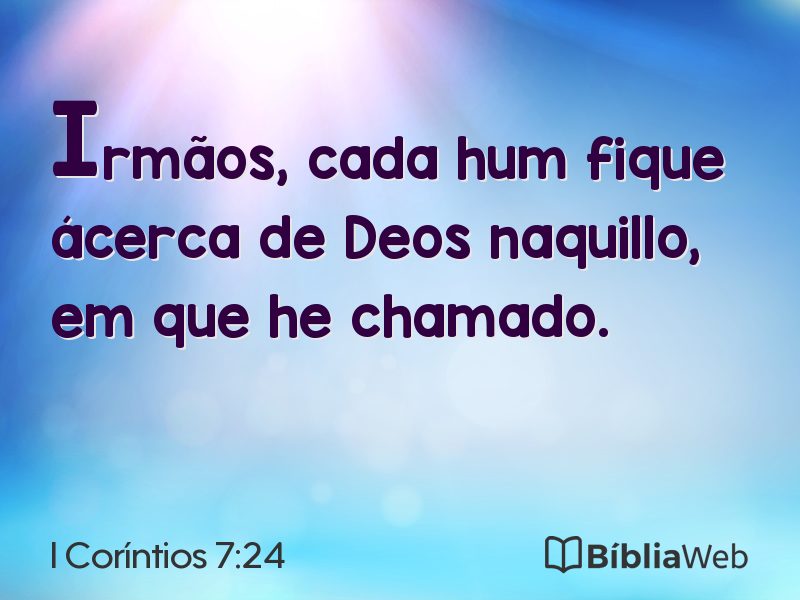 I Coríntios 7:24 em imagem para compartilhar