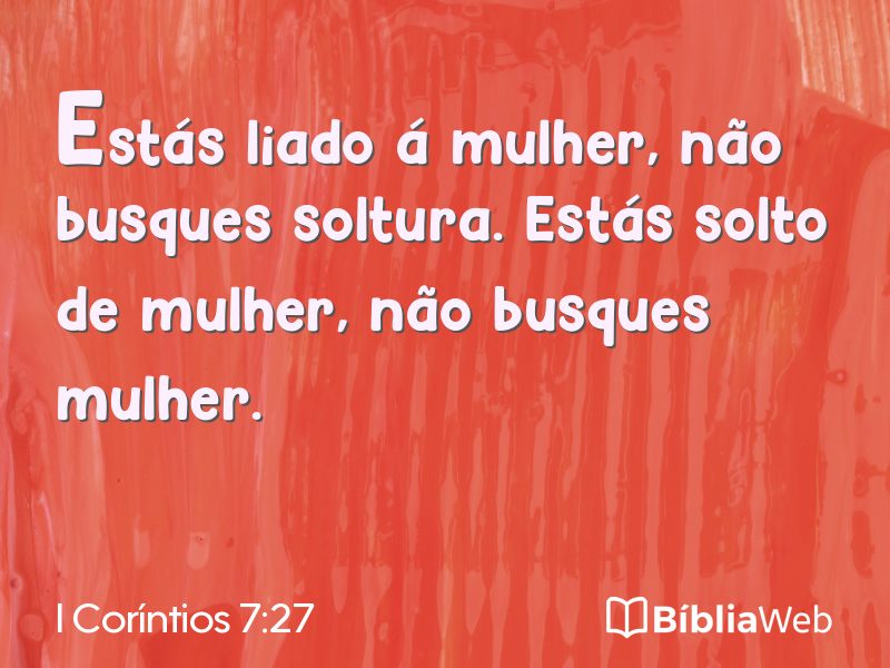 I Coríntios 7:27 em imagem para compartilhar