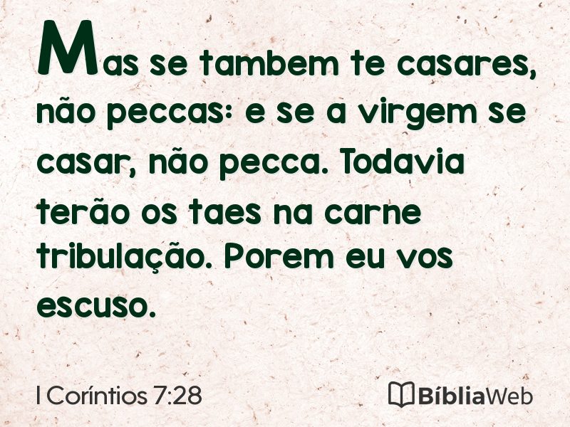 I Coríntios 7:28 em imagem para compartilhar