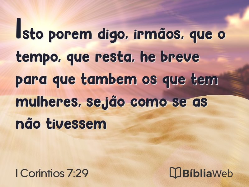 I Coríntios 7:29 em imagem para compartilhar
