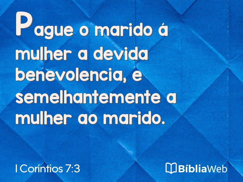 I Coríntios 7:3 em imagem para compartilhar
