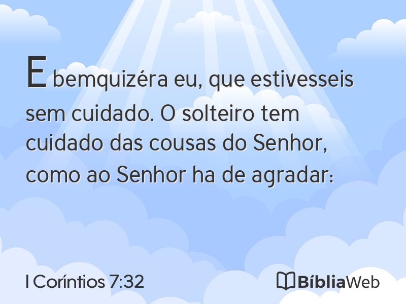 I Coríntios 7:32 em imagem para compartilhar