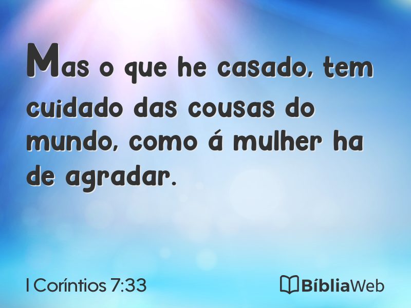 I Coríntios 7:33 em imagem para compartilhar