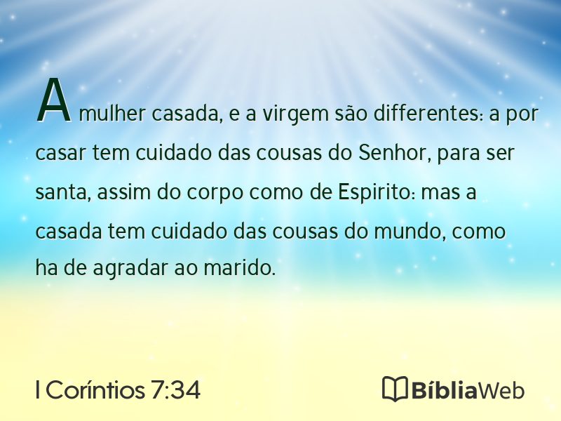 I Coríntios 7:34 em imagem para compartilhar