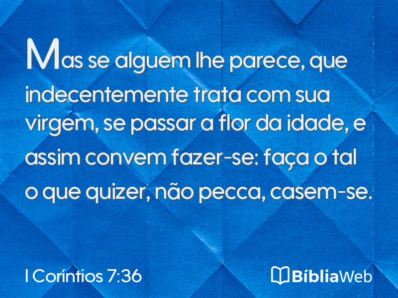 I Coríntios 7:36 em imagem para compartilhar