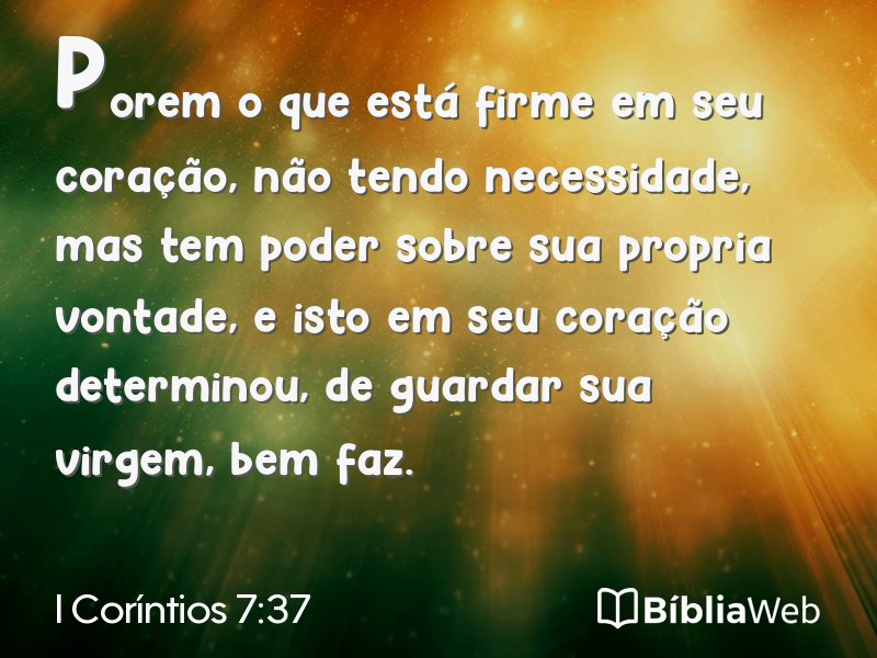 I Coríntios 7:37 em imagem para compartilhar