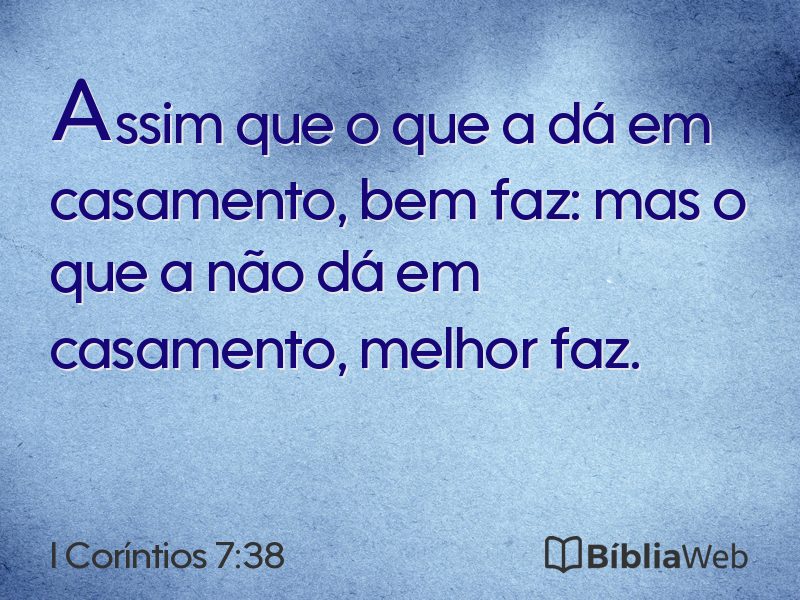 I Coríntios 7:38 em imagem para compartilhar