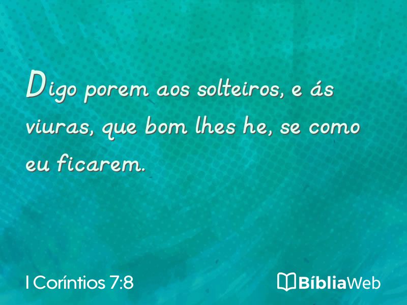 I Coríntios 7:8 em imagem para compartilhar