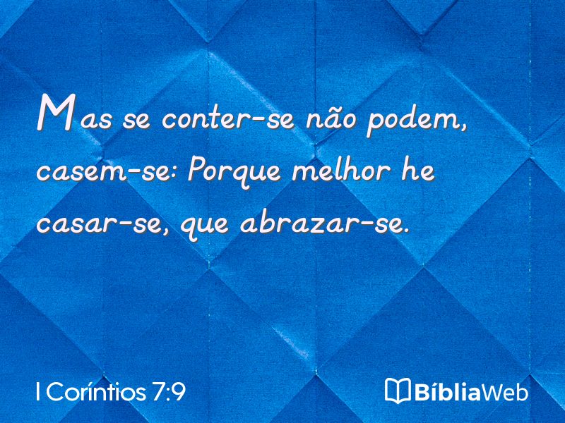 I Coríntios 7:9 em imagem para compartilhar
