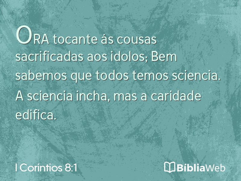 I Coríntios 8:1 em imagem para compartilhar