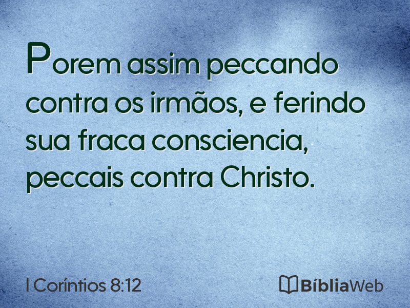 I Coríntios 8:12 em imagem para compartilhar