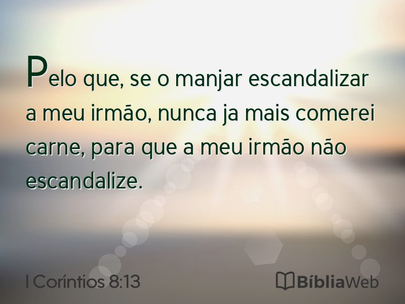 I Coríntios 8:13 em imagem para compartilhar