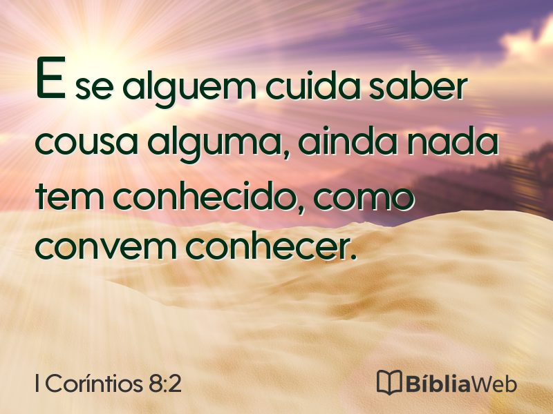 I Coríntios 8:2 em imagem para compartilhar