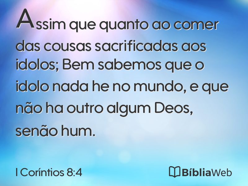 I Coríntios 8:4 em imagem para compartilhar