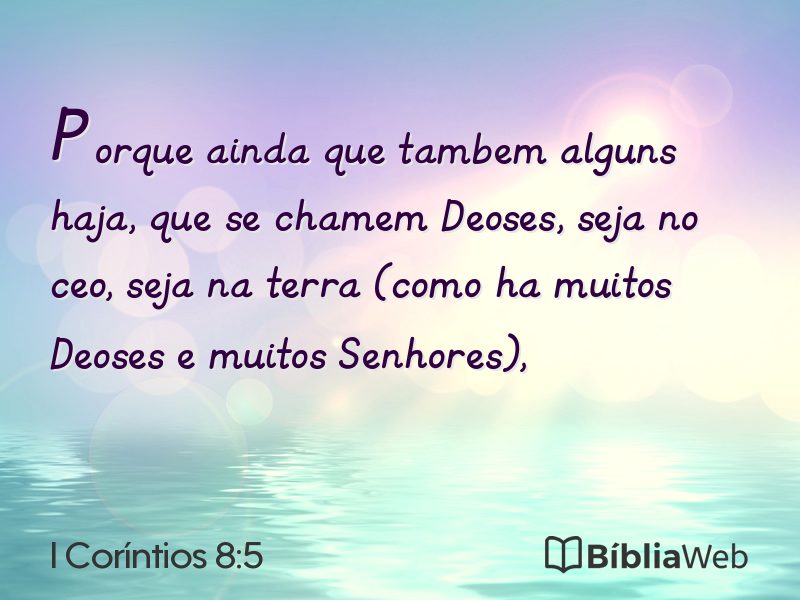 I Coríntios 8:5 em imagem para compartilhar