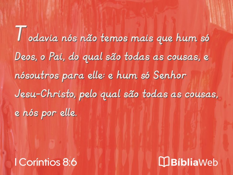 I Coríntios 8:6 em imagem para compartilhar