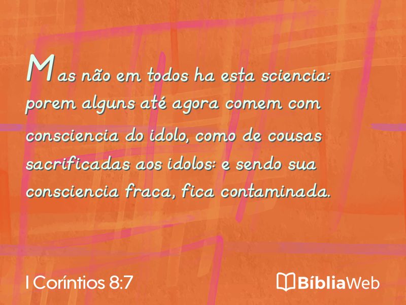 I Coríntios 8:7 em imagem para compartilhar