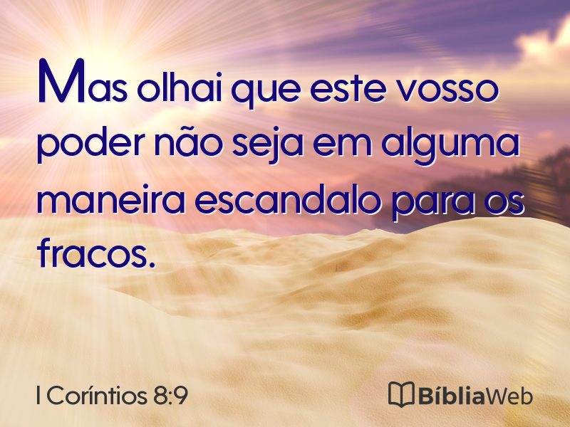 I Coríntios 8:9 em imagem para compartilhar
