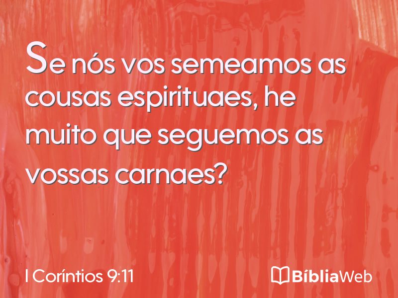 I Coríntios 9:11 em imagem para compartilhar