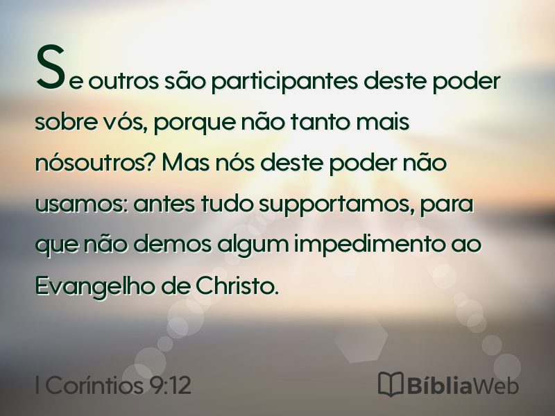 I Coríntios 9:12 em imagem para compartilhar