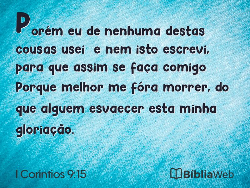 I Coríntios 9:15 em imagem para compartilhar