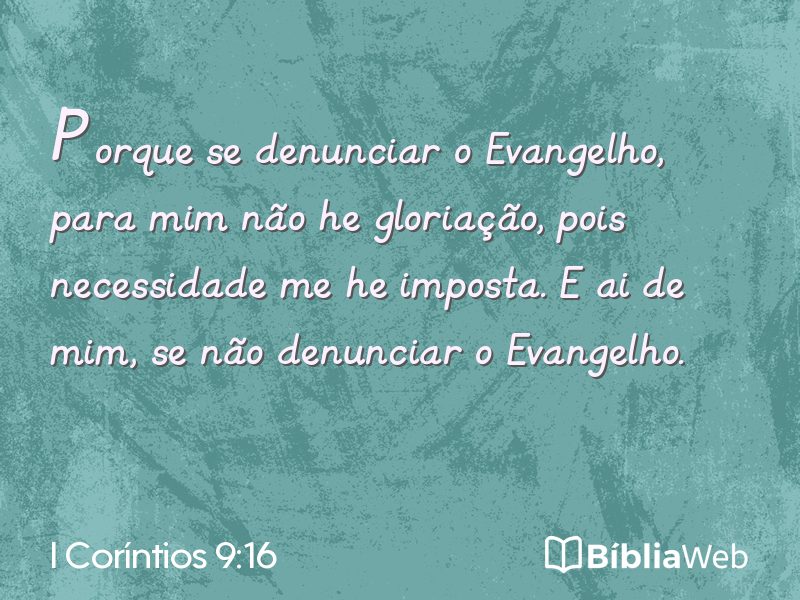 I Coríntios 9:16 em imagem para compartilhar