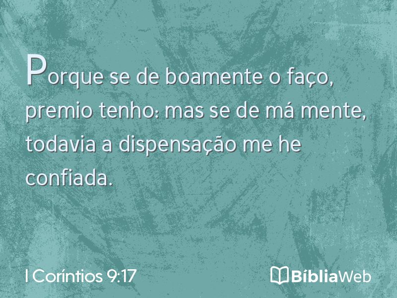 I Coríntios 9:17 em imagem para compartilhar