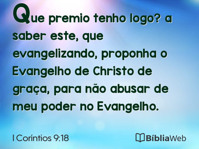 I Coríntios 9:18 em imagem para compartilhar